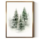 Arte de parede em Simsea Winter Forest Pine Tree 30x41 cm