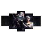Arte de parede em tela 5 painéis Witchers 3 Wilds Hunts Geralts Anime Arte de parede em tela 5 painéis Witchers 3 Wilds Hunts Geralts Anime