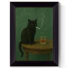 Arte de parede em tela Black Cat XMJJQQ Funny Animal 30x40cm