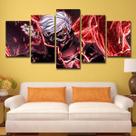 Arte de parede em tela com 5 painéis Tokyo Ghoul Kaneki Ken Anime