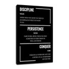Arte de parede em tela DINGFUN Discipline Persistence Conquer 30x45cm