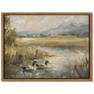 Arte de parede em tela flutuante emoldurada vintage pato-real 20x25cm
