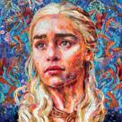 Arte de parede em tela Game of Thrones Daenerys Targaryen Anime Arte de parede em tela Game of Thrones Daenerys Targaryen Anime