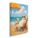 Arte de parede em tela JIASTGO Funny Cat Basking Beach 30x40cm