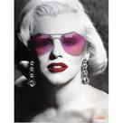 Arte de parede em tela Marilyn Monroe Óculos de sol LED Light 40x50cm