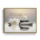 Arte de parede emoldurada EOBTAIN Zen White Flower 30x43cm para casa