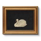 Arte de parede HUARCEY Vintage Gold emoldurada Grace Swan 20x25cm