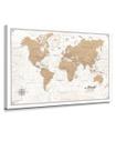 Arte de Parede IPIC Mapa-Múndi Vintage em Canvas 91 x 61 cm