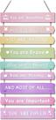 Arte de parede JEVUVU Inspirational Pink Room Decor 60x30 cm