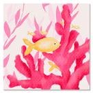 Arte de parede Oopsy Daisy Peixe Coral Rosa em Tela 25 x 25 cm
