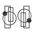 Arte de parede OYEFLY Metal Abstract Geometric Black 2 peças