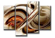 Arte de parede Primeira arte de parede abstrata laranja marrom branco linhas