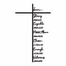 Arte de parede Qtaikong Metal Cross com Escritura 71 cm preta