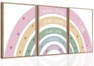 Arte de Parede Rainbow Canvas - 3 Pôsteres (30x40cm) para Meninas