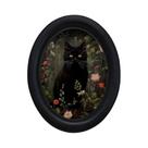 Arte De Parede Retro 3D De Gato Preto De Halloween, Decoração De Madeira Feita À Mão Com Design Oval Arte De Parede Retro 3D De Gato Preto De Halloween, Decoração De Madeira Feita À Mão Com Design Oval