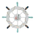 Arte de parede: Roda de navio náutico Rienar, 28 cm, decoração em madeira