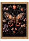 Arte de parede texturizada 3D vintage borboleta gótica emoldurada 40x60cm