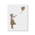 Arte em Tela com Estêncil Stencil Revolution Menina com Balão Banksy Arte em Tela com Estêncil Stencil Revolution Menina com Balão Banksy