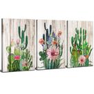 Arte em tela YOOOAHU Cactus Decor Boho Bathroom 30x40cm x3