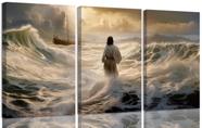 Arte en Lienzo en Pared ZCYARTQU Jesús Caminando Sobre el Agua 30x40 cm
