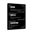 Arte motivacional de parede em tela YSPCSUN Grind Hustle Quotes 45x60cm