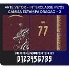 Arte Vetor Camisa Interclasse Estampa Dragão Vermelho Gold