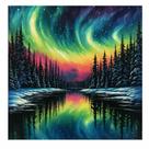 Artesanato Pintura Diamante Diy 30x30 - AURORA BOREAL I Artesanato Pintura Diamante Diy 30x30 - AURORA BOREAL I