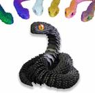 Articulação móvel impressa em 3D Toy Snake com design realista preto 24,4 cm Articulação móvel impressa em 3D Toy Snake com design realista preto 24,4 cm
