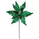Artificial Spray Vickerman Poinsettia Verde Medianoche 21,5 cm Artificial Spray Vickerman Poinsettia Verde Medianoche 21,5 cm