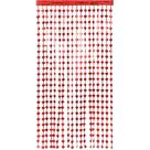 Artigo para Decoração Cortina Metalizada Coração Vermelha 1X2M