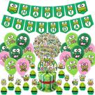 Artigos de festa Keroppi Frog 83 unidades com banner, chapéus e balões