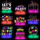 Artigos de festa Yexiya Glow in Dark Neon Centerpieces x9