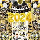 Artigos para festas Sawowkuya Véspera de Ano Novo 2024 Feliz Ano Novo