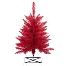 Árvore artificial Vickerman 61 cm vermelha não iluminada com suporte
