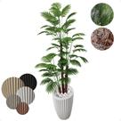 Arvore Coqueiro Anão Grande Planta Artificial com Vaso Decorativo