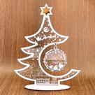 Árvore de Feliz Natal MDF Branco com estrela na ponta.