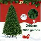 Árvore de Natal 240 cm 2000 Galhos Super Cheia Grande Luxo Decoração de Natal Pinheiro Verde