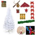 Árvore De Natal Branca 1,50m 220 Galhos Com 62 Enfeites Decorada Pisca 110v Árvore De Natal Branca 1,50m 220 Galhos Com 62 Enfeites Decorada Pisca 110v