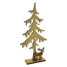 Árvore de Natal com Rena e Pedestal 15x7,5 Mdf Madeira