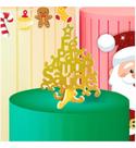 Árvore de Natal dourada fé,paz, amor e saude