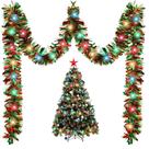 Árvore de Natal Garland Kingdder Prelit Tinsel com luzes 5m