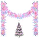 Árvore de Natal Garland Kingdder Prelit Tinsel com luzes 5m