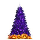 Árvore de Natal GOFLAME de 6 pés preta pré-iluminada com 680 pontas de galhos Árvore de Natal GOFLAME de 6 pés preta pré-iluminada com 680 pontas de galhos