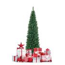 Árvore de Natal GOFLAME Pencil Slim 1,5 m com suporte de metal PVC verde