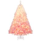 Árvore de Natal Goplus 1,83m Rosa com Neve Artificial e LED Árvore de Natal Goplus 1,83m Rosa com Neve Artificial e LED