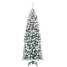 Árvore de Natal Goplus 1,8m com Folhagem Flocada Slim Pencil