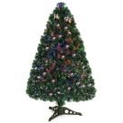 Árvore de Natal Goplus de 90 cm de fibra óptica pré-iluminada com suporte de metal Árvore de Natal Goplus de 90 cm de fibra óptica pré-iluminada com suporte de metal