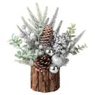 Árvore de Natal Hatisan Small Artificial com ornamentos prateados