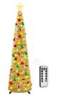 Árvore de Natal HISFFOG Prelit Tinsel 1,5 m com 50 luzes coloridas