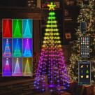 Árvore de Natal Holaurora iluminada por LED 295 de 7 pés com Star Topper